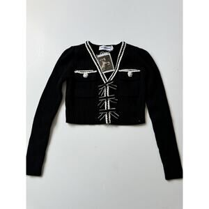 Self-Portrait Melange Knit Cardigan